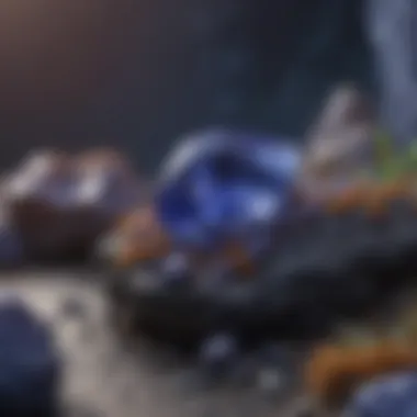 Geological formation of tanzanite in its natural habitat