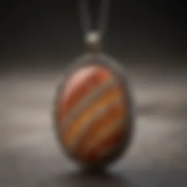 Close-up of handmade jasper pendant necklace highlighting craftsmanship