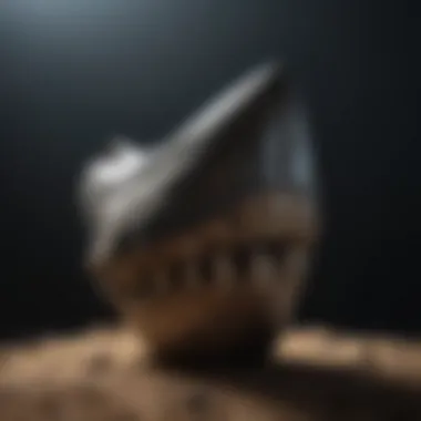 Showcase of the Largest Megalodon Tooth The largest megalodon tooth displayed prominently against a dark background highlighting its features.