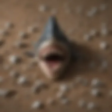 Comparison of Megalodon and Modern Shark Teeth A visual comparison between the megalodon tooth and modern shark teeth, illustrating size differences.