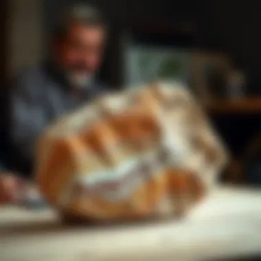 Craftsman working with Libyan Desert Stone to create artistic pieces