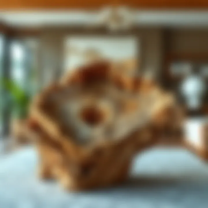 Petrified Wood as Home Decor An elegant display of large petrified wood as home decor