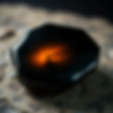 The Luster of Polished Obsidian A close-up view of a polished obsidian piece revealing its luster