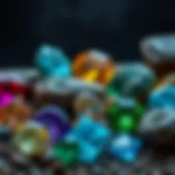 A stunning collection of large gemstones displayed in a natural setting