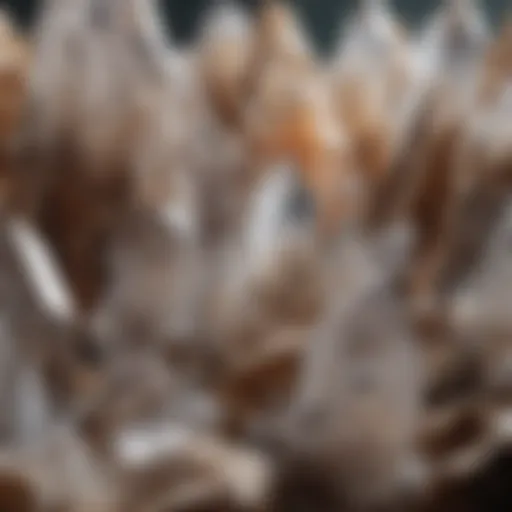 A close-up of various quartz crystals showcasing their unique formations