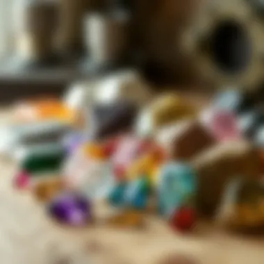 Crafted Perfection: Diverse Gemstones Variety of gemstones prepared with a buffer sander