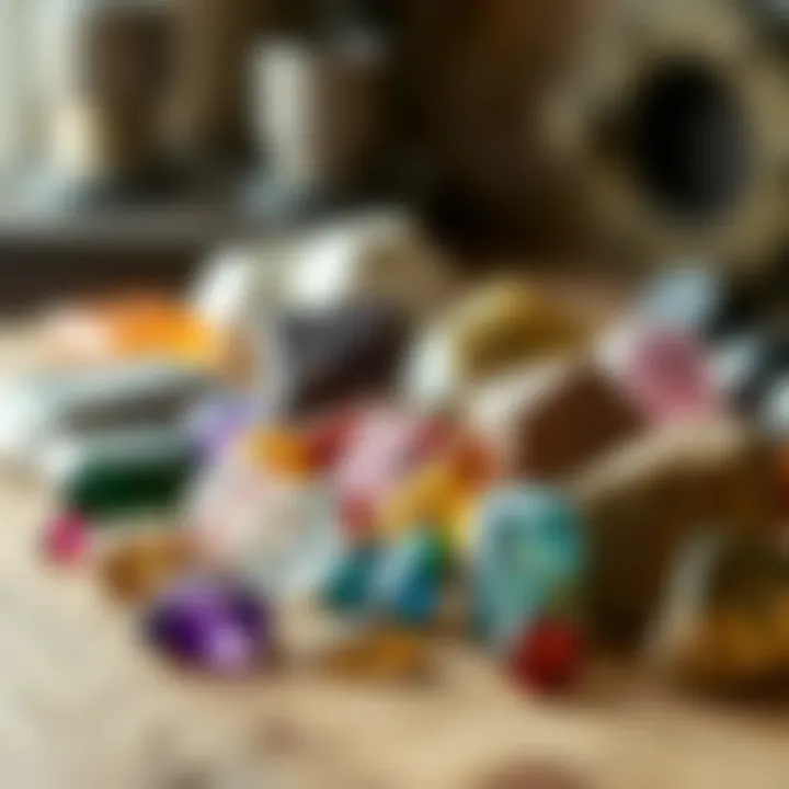 Crafted Perfection: Diverse Gemstones Variety of gemstones prepared with a buffer sander