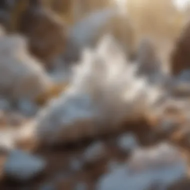 Natural White Quartz Formation A geological setting displaying white quartz formations in their natural habitat.