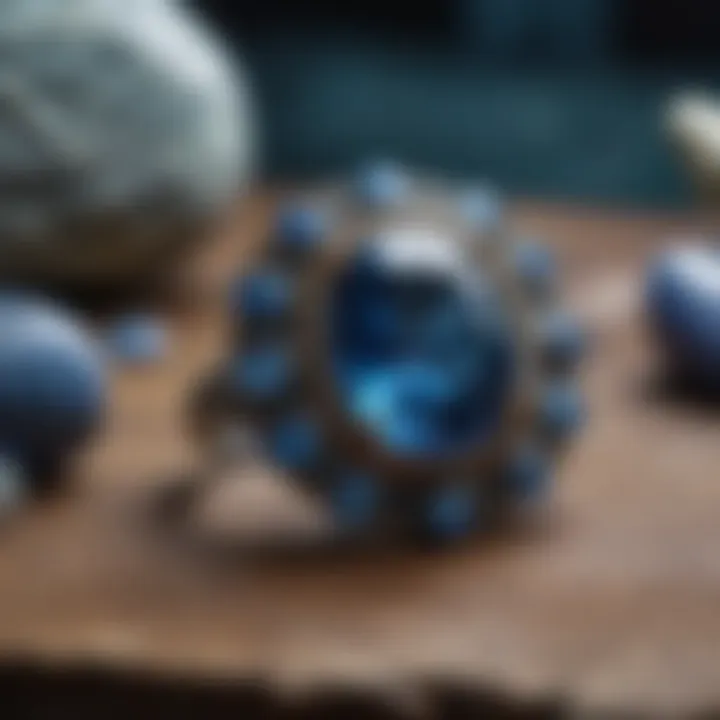 Artisan crafting blue stone jewelry, emphasizing the beauty and craftsmanship involved