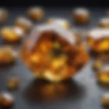 A close-up view of a vibrant citrine stone showcasing its clarity and color.