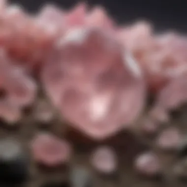 An ancient artifact featuring rose quartz, illustrating its historical significance.