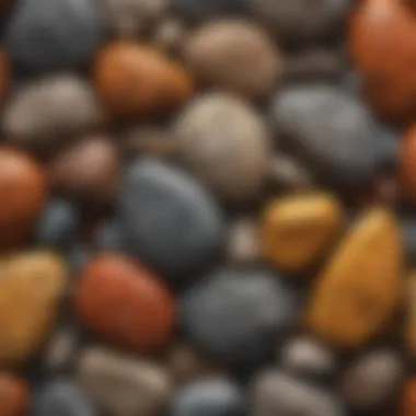 Diverse Textures of Igneous Rocks An intricate display of igneous rocks showcasing their unique textures and colors