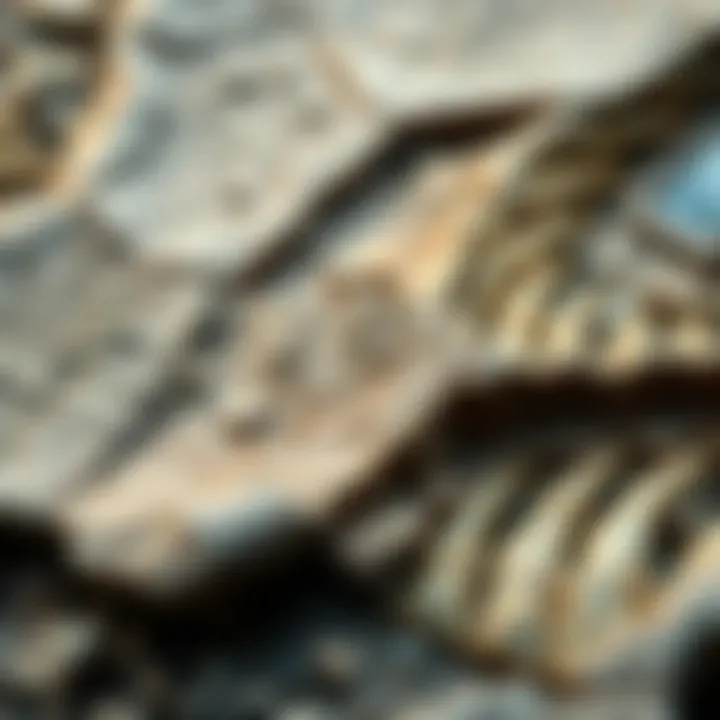 Geological diagram illustrating the formation of dinosaur bones