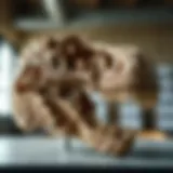 Intricately crafted dinosaur skull replica showcasing fine details