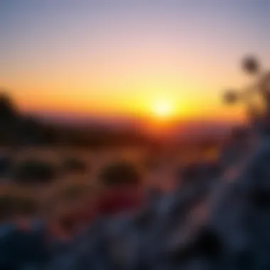 A beautiful sunset over a gem trail, highlighting the natural beauty