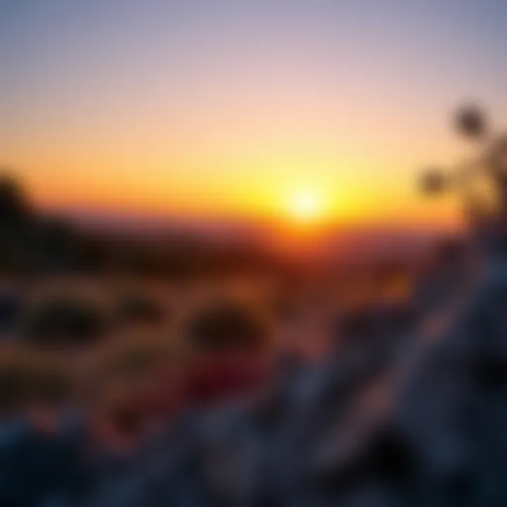 A beautiful sunset over a gem trail, highlighting the natural beauty