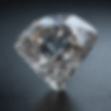 Close-up of a brilliant cubic zirconia that mimics the sparkle of a diamond.