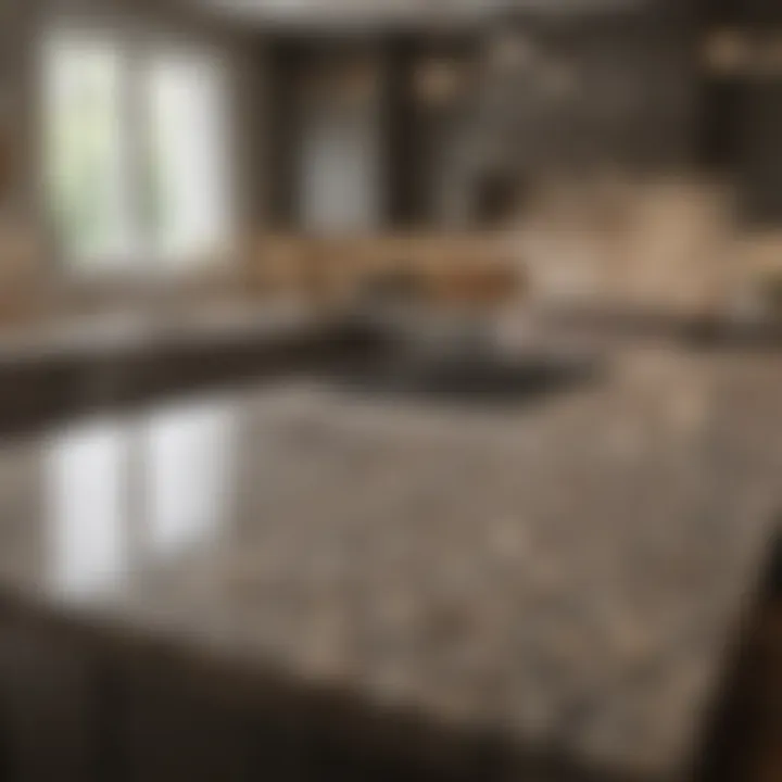 Granite countertops in a modern kitchen setting