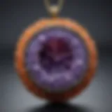 A close-up view of a stunning grape agate pendant showcasing its unique texture and color variations