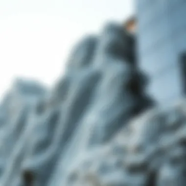 Artistic representation of gray rock with white streaks in modern architecture