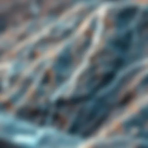 Detailed Textures of Gray Rock with White Streaks Close-up view of gray rock exhibiting prominent white streaks