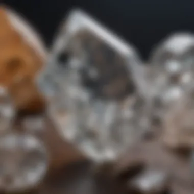 Close-up view of a Herkimer diamond showcasing its unique clarity