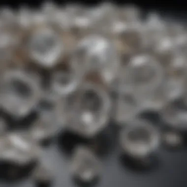 Various sizes of Herkimer diamonds on display