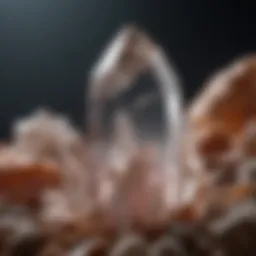 Close-up of Himalayan quartz crystal showcasing its clarity and unique formations