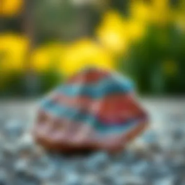 A beautifully tumbled rock displaying vibrant colors.