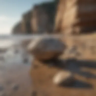 A coastal landscape illustrating the effects of environmental factors on rock formation