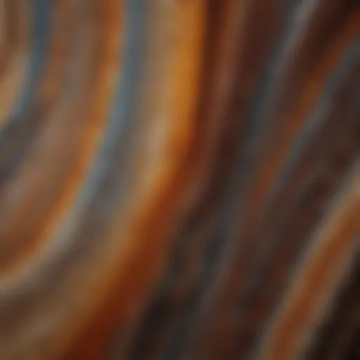 Close-up view of agate showcasing intricate banding patterns.