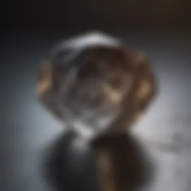 Polished Crystal Elegance A polished crystal stone placed on a natural surface, emphasizing its beauty and elegance