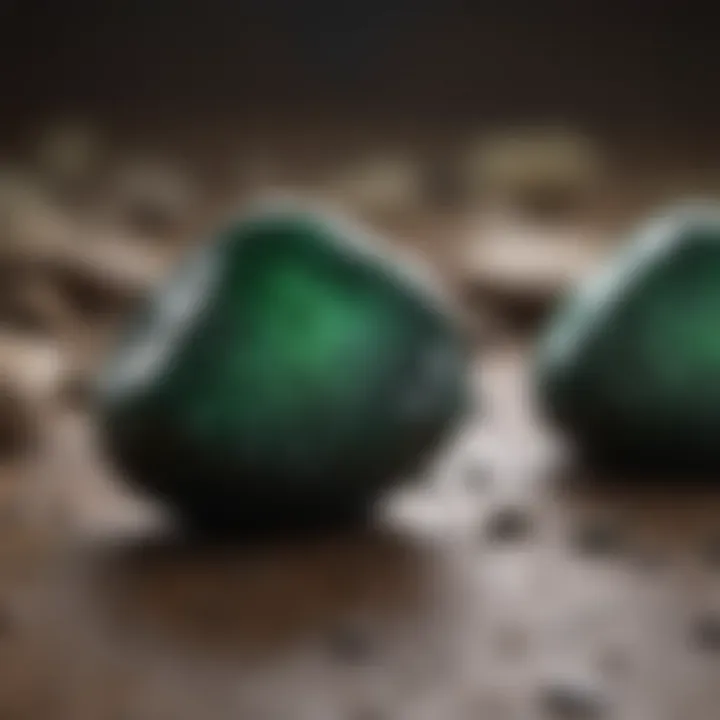 Care tips for maintaining dark green stones displayed visually