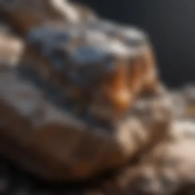 Metamorphic rock displaying foliation and mineral alignment