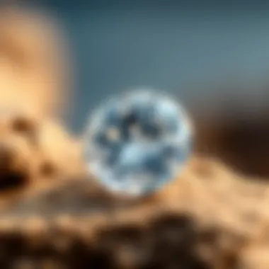 Elegant White Sapphire Display Elegant white sapphire on a textured surface