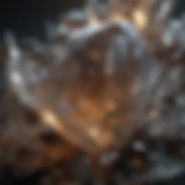 Detailed Texture of a Crystal Close-up of a crystal with visible inclusions and surface texture