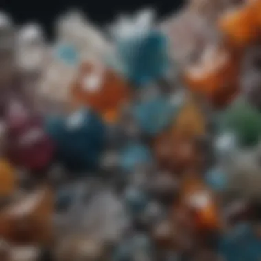 Diversity of Raw Crystals A variety of raw crystals showcasing different colors and formations
