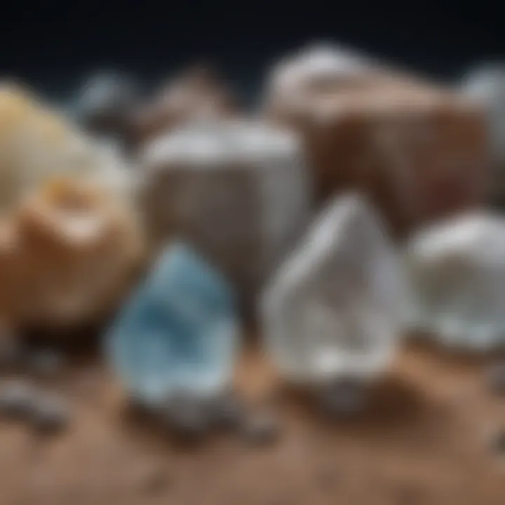 An illustration depicting the Mohs scale of mineral hardness with different minerals represented.