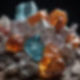 Close-up of various crystals showcasing their unique colors and textures