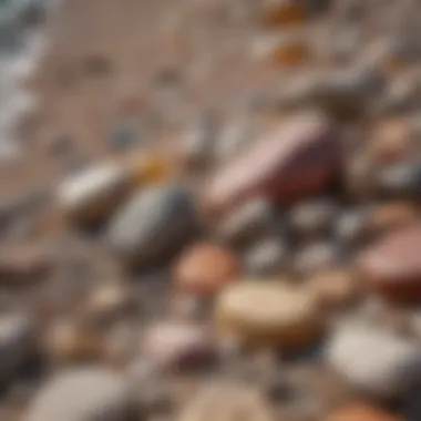 Diverse Geological Formations at Lake Michigan Colorful rocks along the Lake Michigan shoreline showcasing diverse geological formations