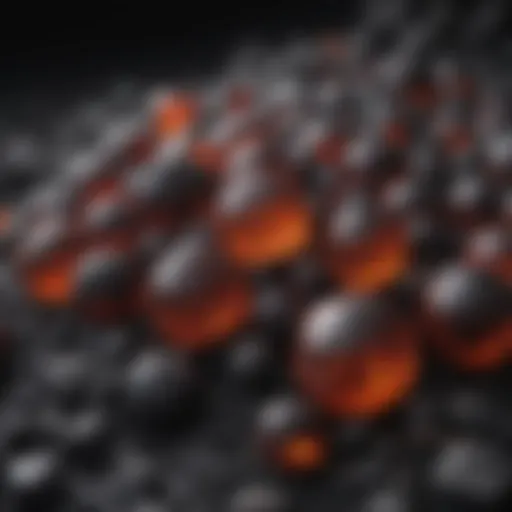 A close-up view of lava beads showcasing their unique textures and colors