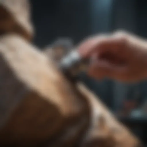 Close-up view of a rock polisher in action, showcasing glossy stones being polished.