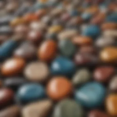 Vibrant Collection of Polished Stones An array of polished stones showcasing vibrant colors and textures.