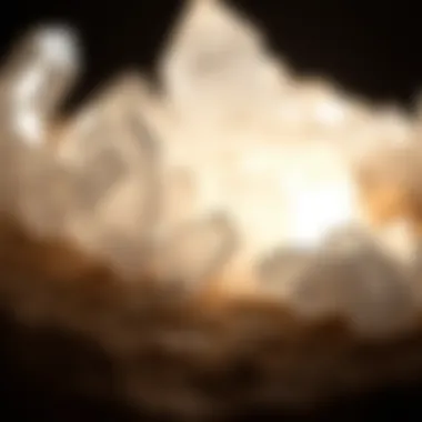 Close-up view of crystalline quartz formations