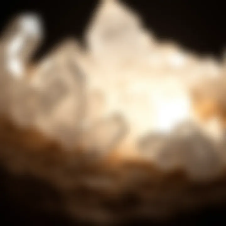 Close-up view of crystalline quartz formations