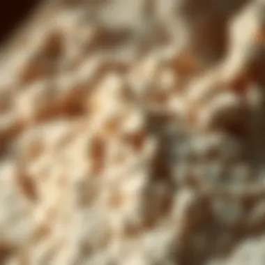 Close-up view of natural chalk displaying its intricate textures and colors