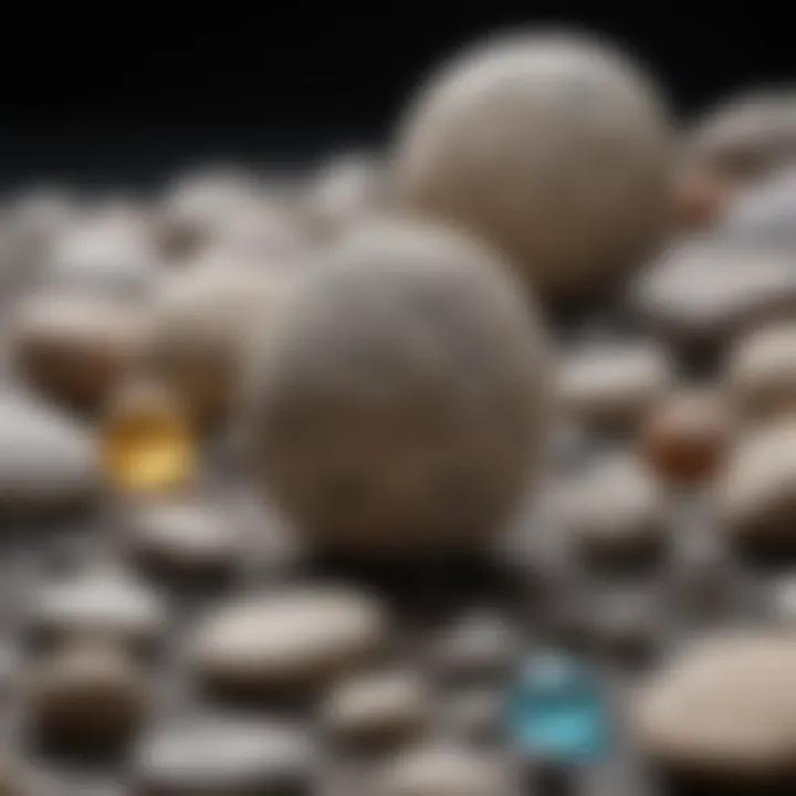 Various stone types with suitable adhesives beside them for comparison