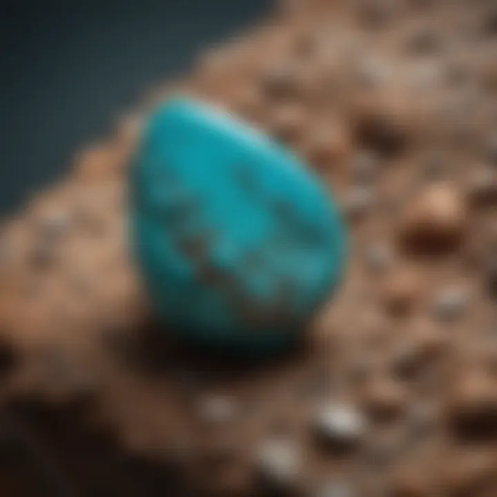 Close-up view of Otteson turquoise showcasing its unique color and texture