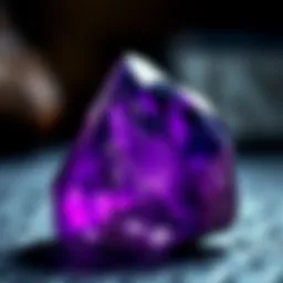 A vibrant amethyst crystal displaying its natural facets and rich purple hue.