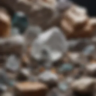 Mineralogical Display Featuring Quartz Among Other Minerals Mineralogical setup displaying various minerals with quartz included